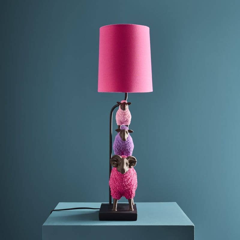 Lampe de table Mouton Coloré Rose, Résine, 35 x 20 x 67,5: Rose (18)