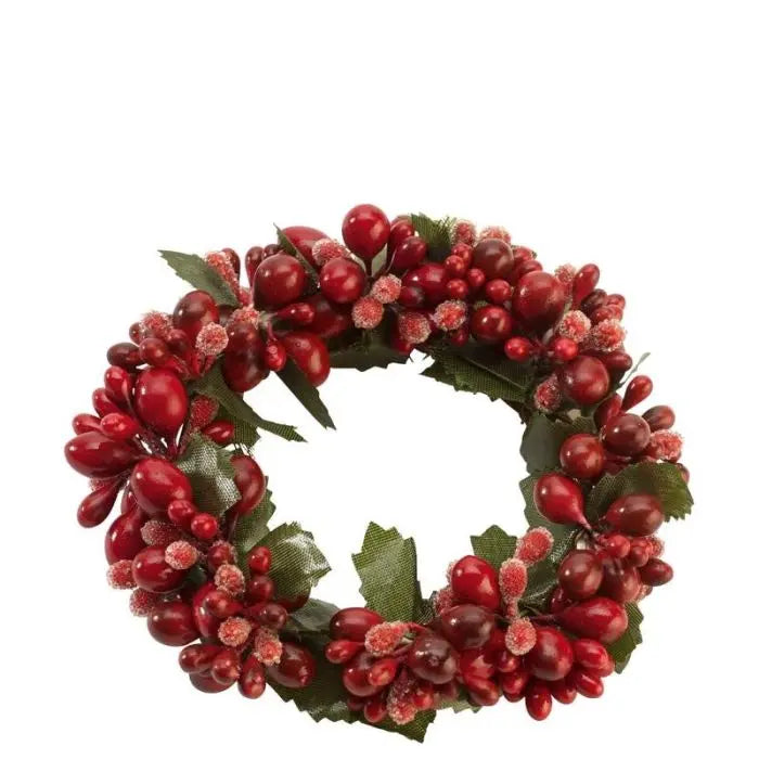Couronne bougie baies rouges, Winter Collag Accessoires