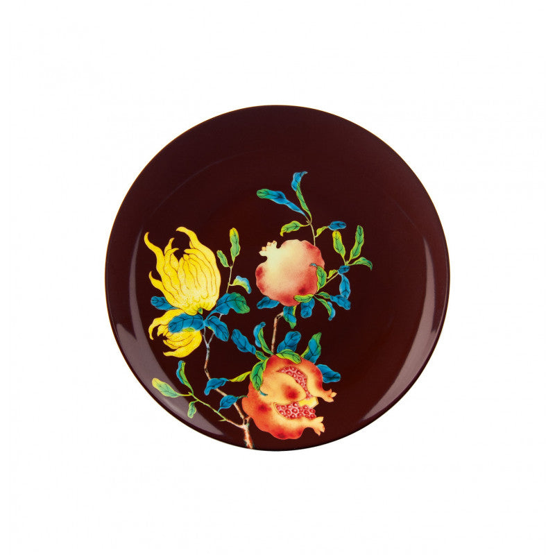 Assiette plate coupe 21cm, Harmonia Marron, Raynaud