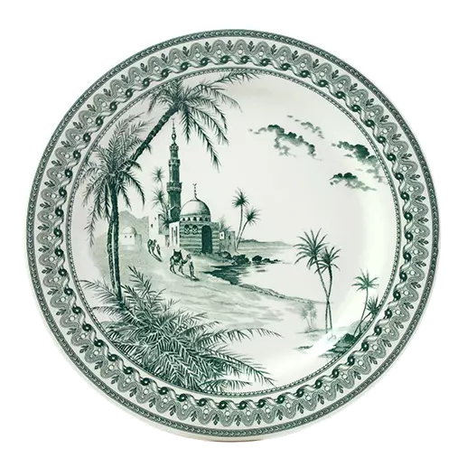 Assiette plate extra 27.4 cm, Vue D'Orient Les Dépareillées Vert, Gien