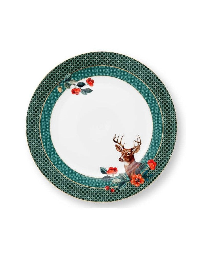 Assiette plate 26cm, Winter Wonderland Deer Green
