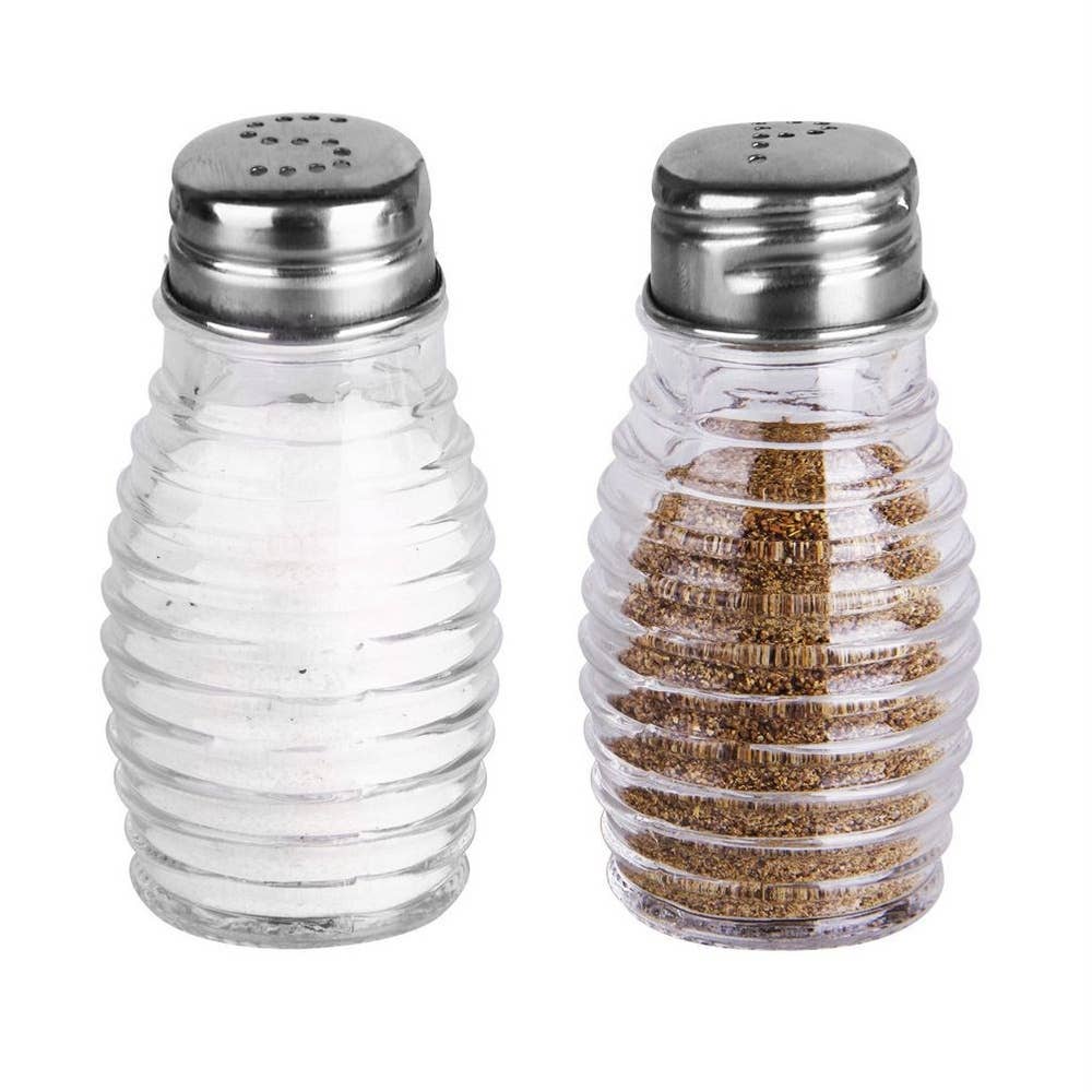 Salière et poivrière en verre, 2 pièces 152348