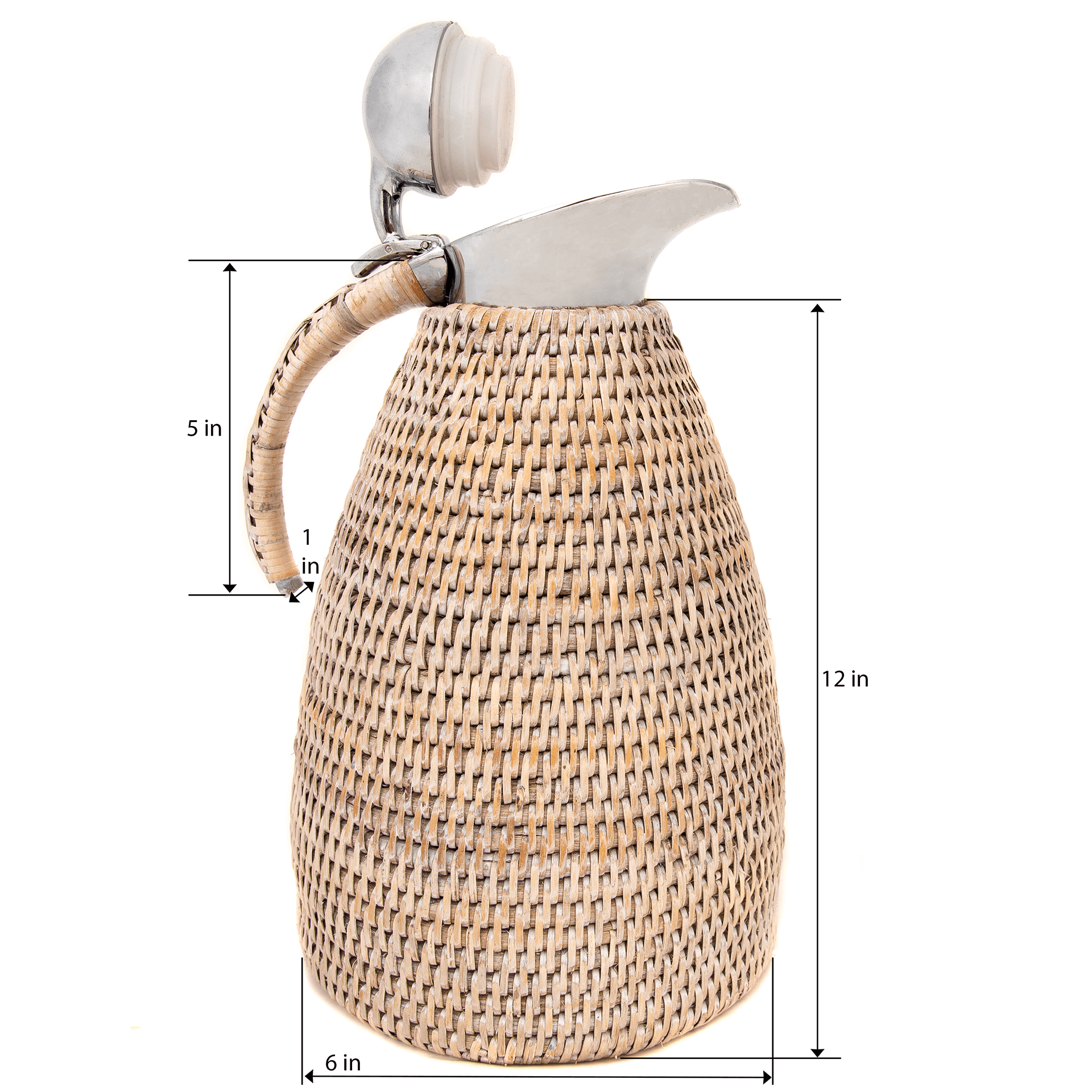 Carafe isotherme en acier inoxydable 1,5L Rattan: Tudor Noir