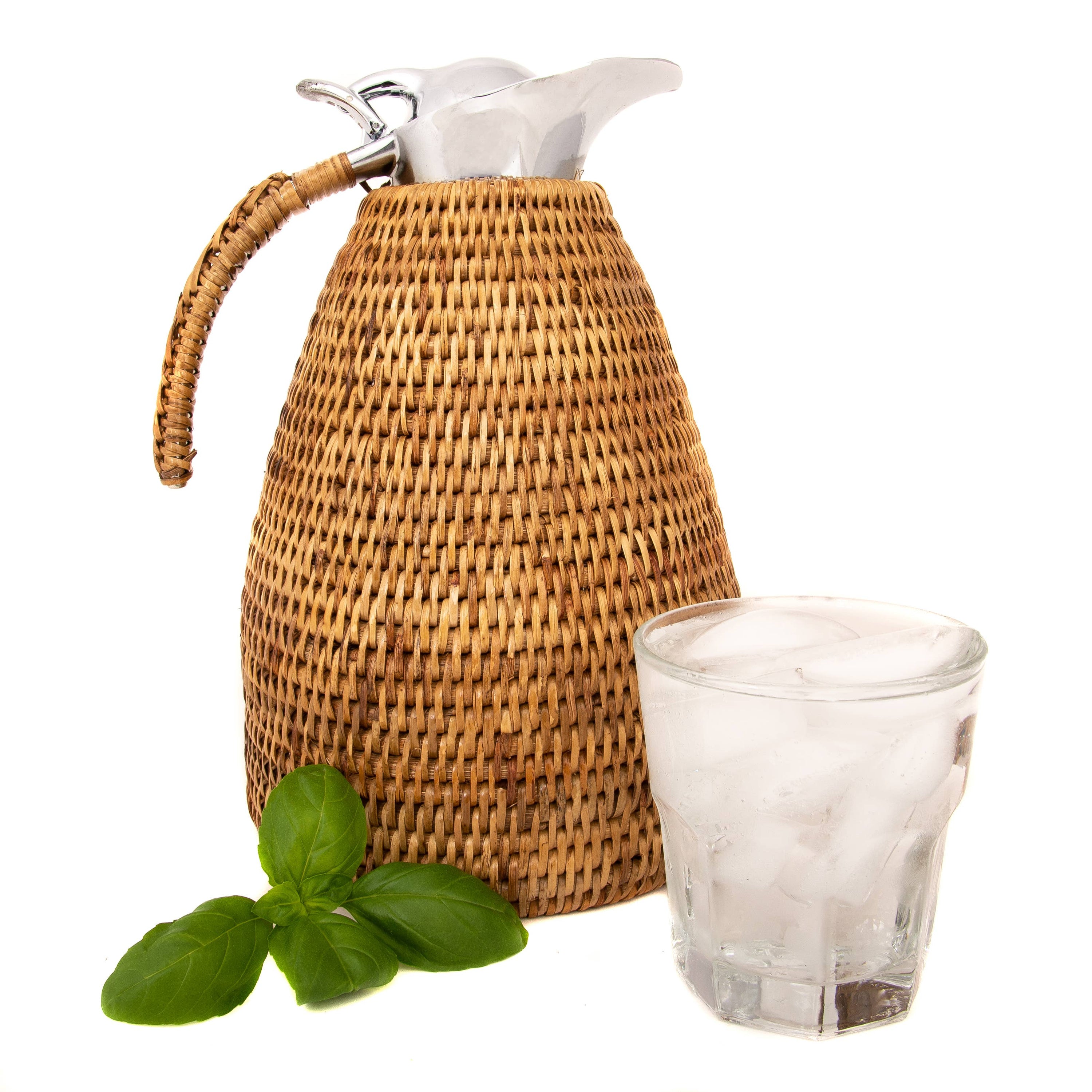 Carafe isotherme en acier inoxydable 1,5L Rattan: Lavage blanc