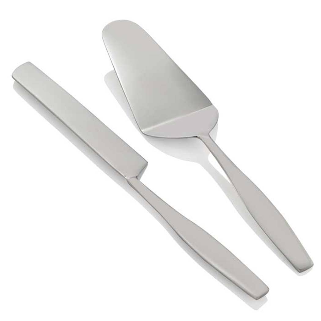Ensemble couteau à gâteau et serveur