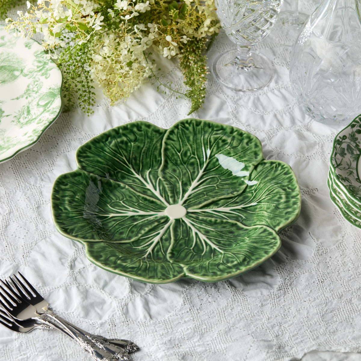 Assiette à dîner 3D feuille de chou Le Jardin, 28 cm