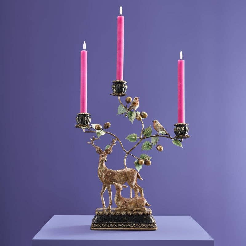 Chandelier cerf poly/métal, 37 x 12 x 46 cm: Multicolore (14)