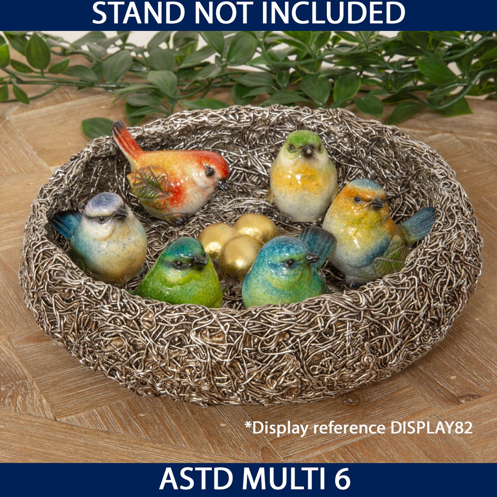 **Figurines d'oiseaux en résine ASTD MULTI 6**