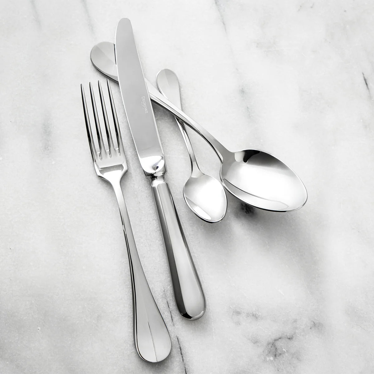 Couteau de table Manche Orfèvre, Blois Acier Miroir, Guy Degrenne
