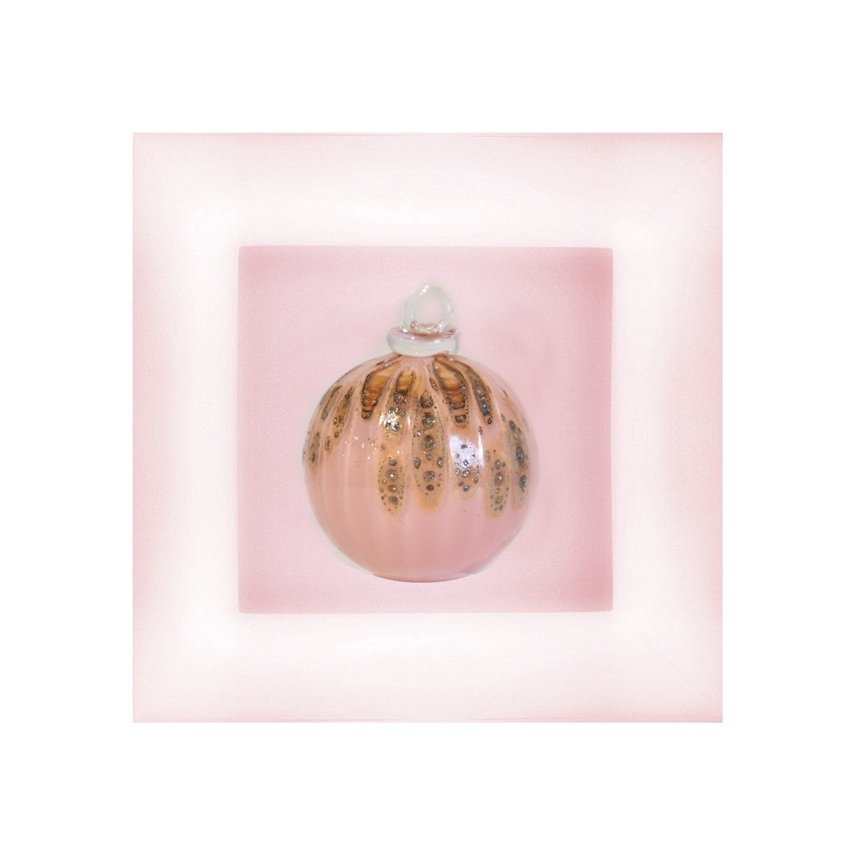 Boule de noël, Vieux rose et argent, Val Saint Lambert