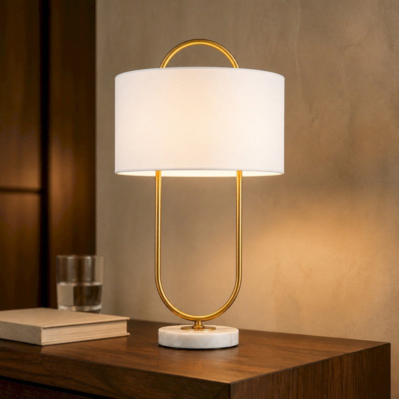 Lampe Mango Doré Pied Marbre, Drimmer