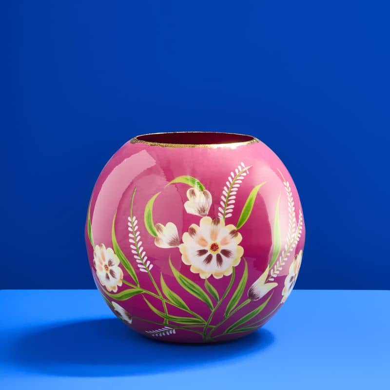Vase Blomma, Métal Peint à la Main, 24 x 24 x 24 cm: Rosa (26)