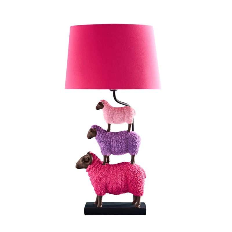 Lampe de table Mouton Coloré Rose, Résine, 35 x 20 x 67,5: Rose (18)