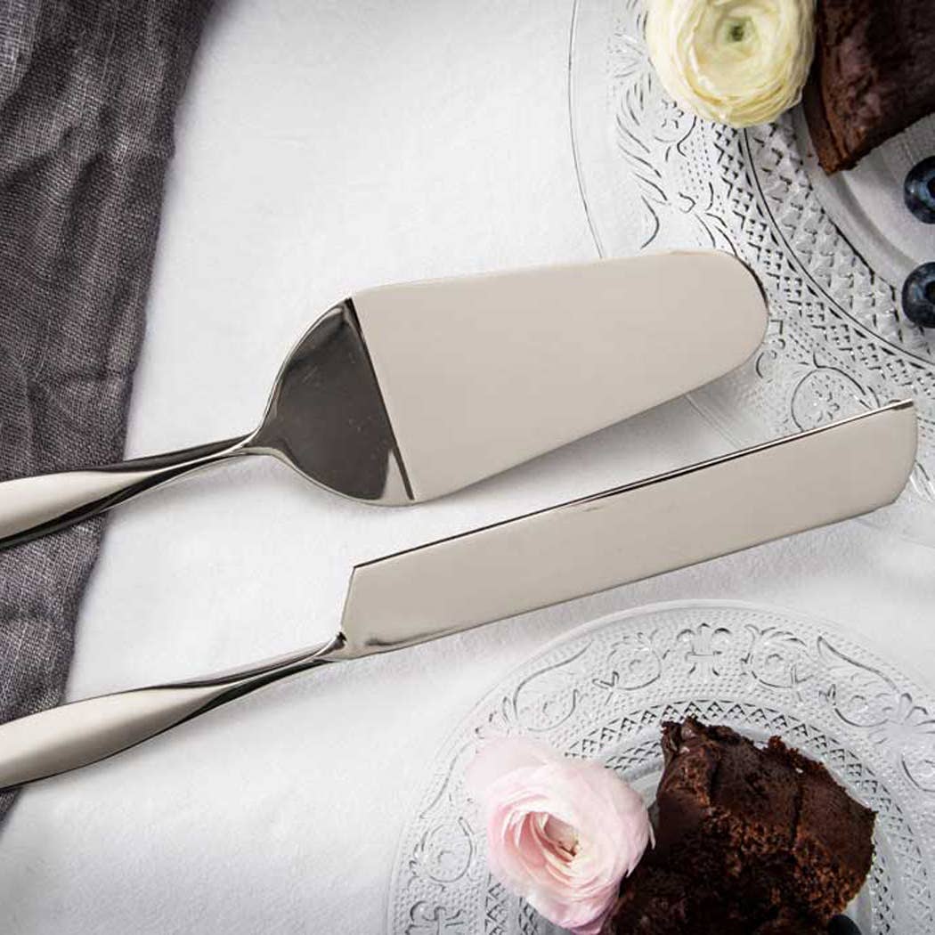 Ensemble couteau à gâteau et serveur