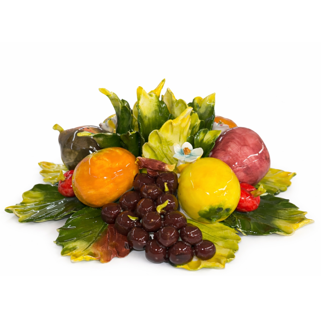 Bougeoir TRIS en céramique italienne aux fruits assortis 25 cm