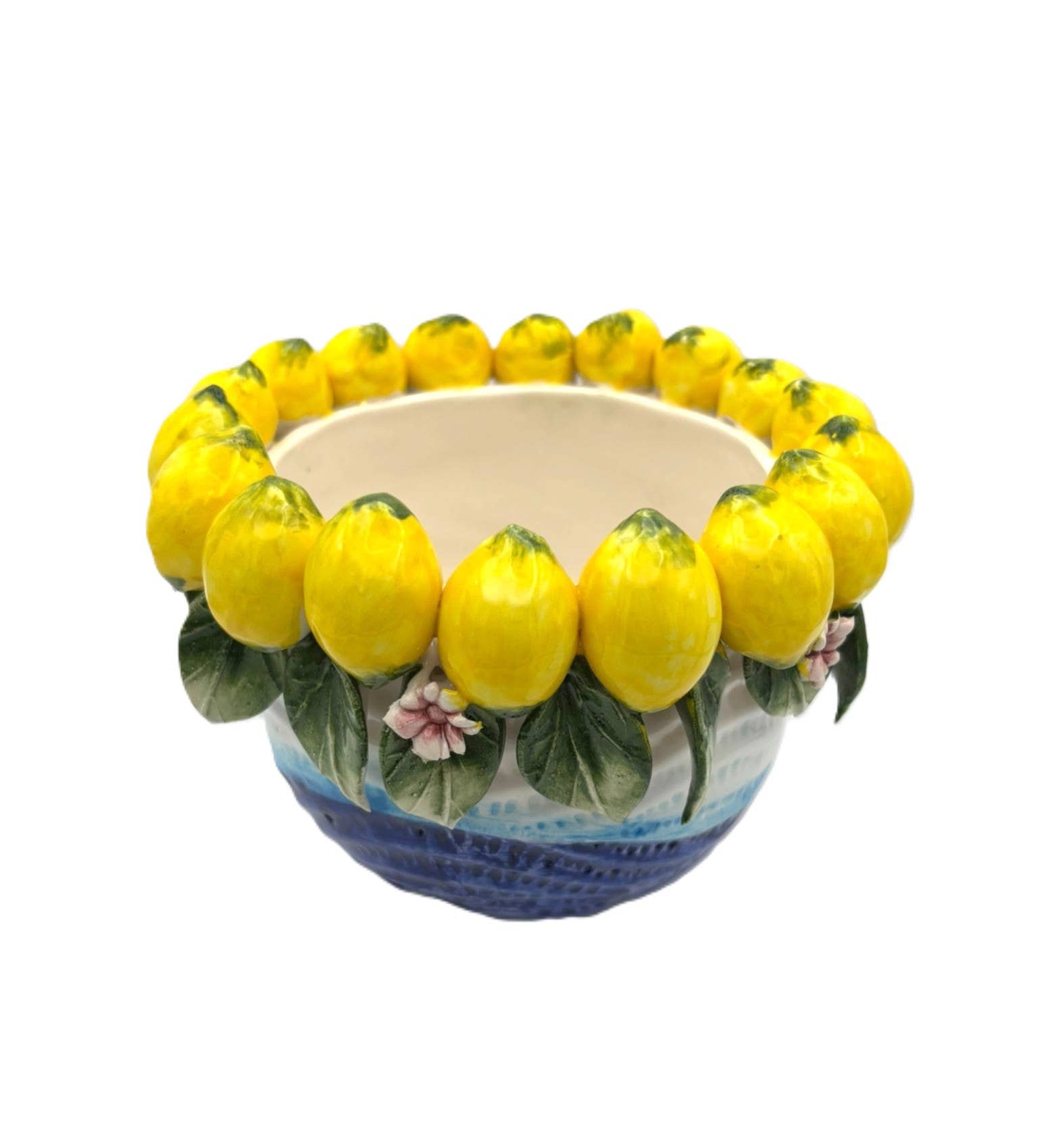 Vase décoratif en céramique italienne avec citron 12cm