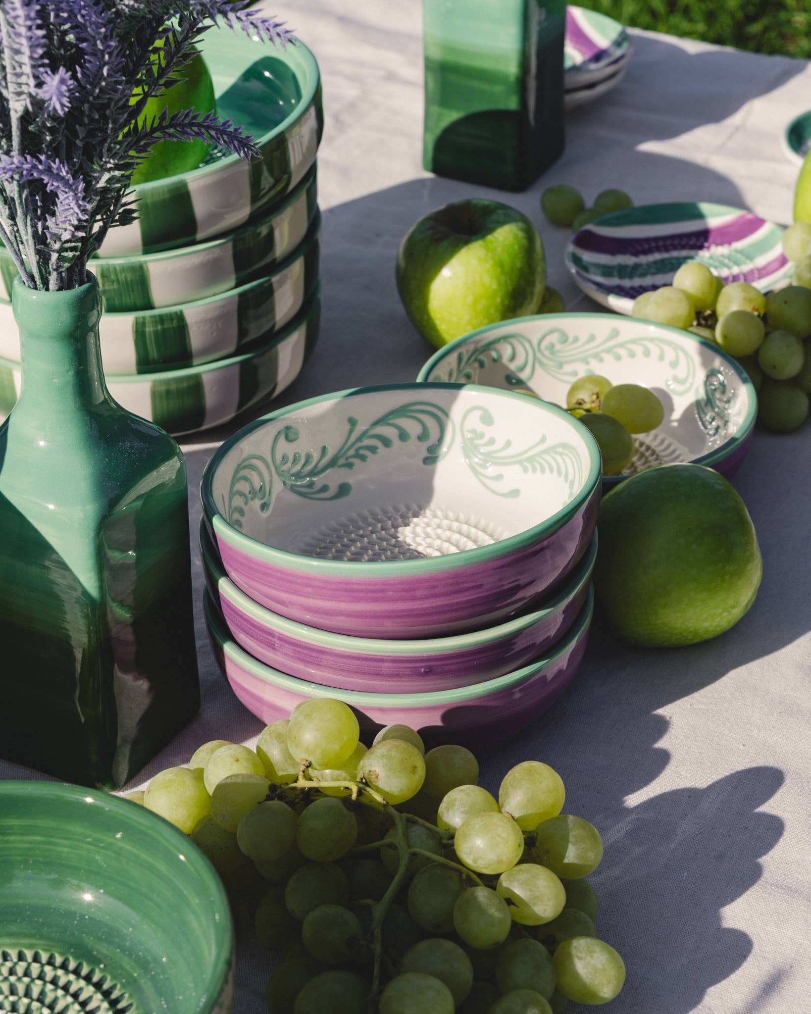 Assiette râpe-ail - Moyenne, céramique vintage - Esmeralda: CON PACKAGING