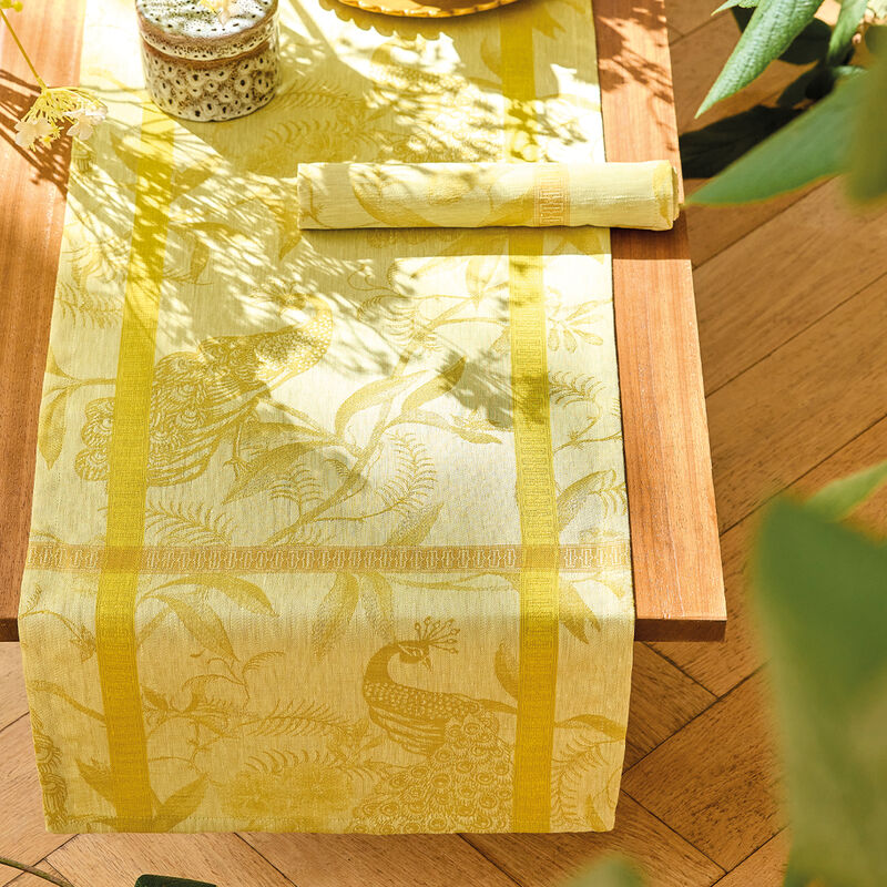 Nappe 175x250cm, A L'Orangerie Mimosa, LE JACQUARD FRANCAIS
