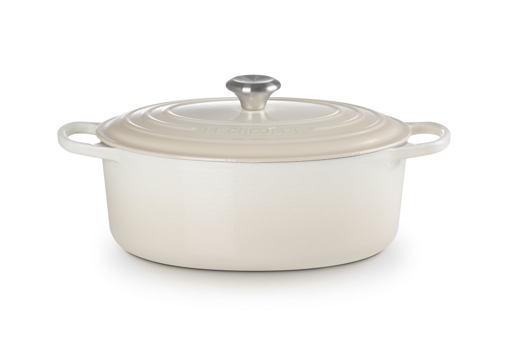 Cocotte ovale 31cm, Signature Meringue, Le Creuset