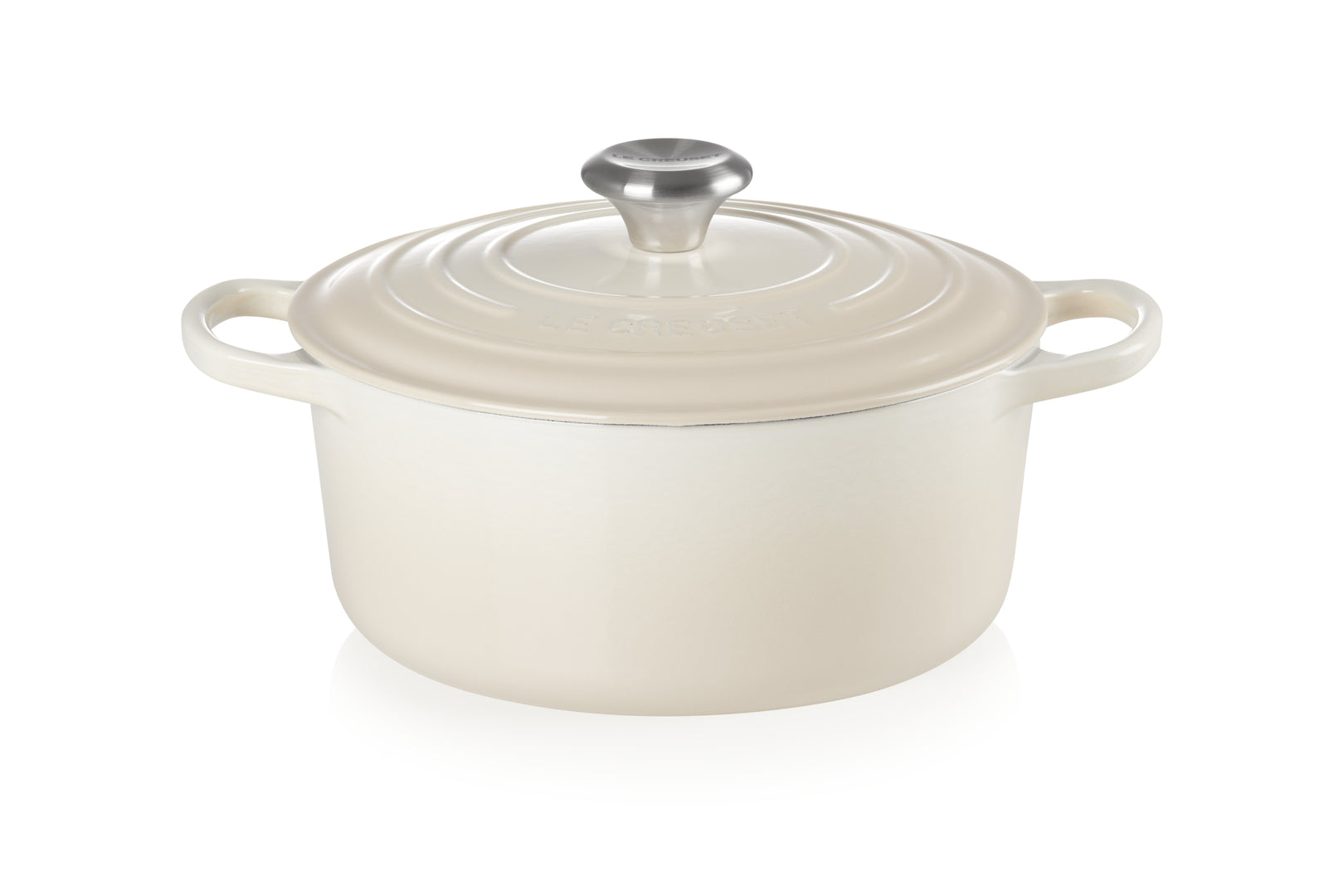 Cocotte ronde 24cm, Signature Meringue, Le Creuset