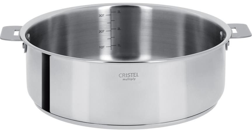 Sauteuse inox 28cm, Casteline amovible, Cristel