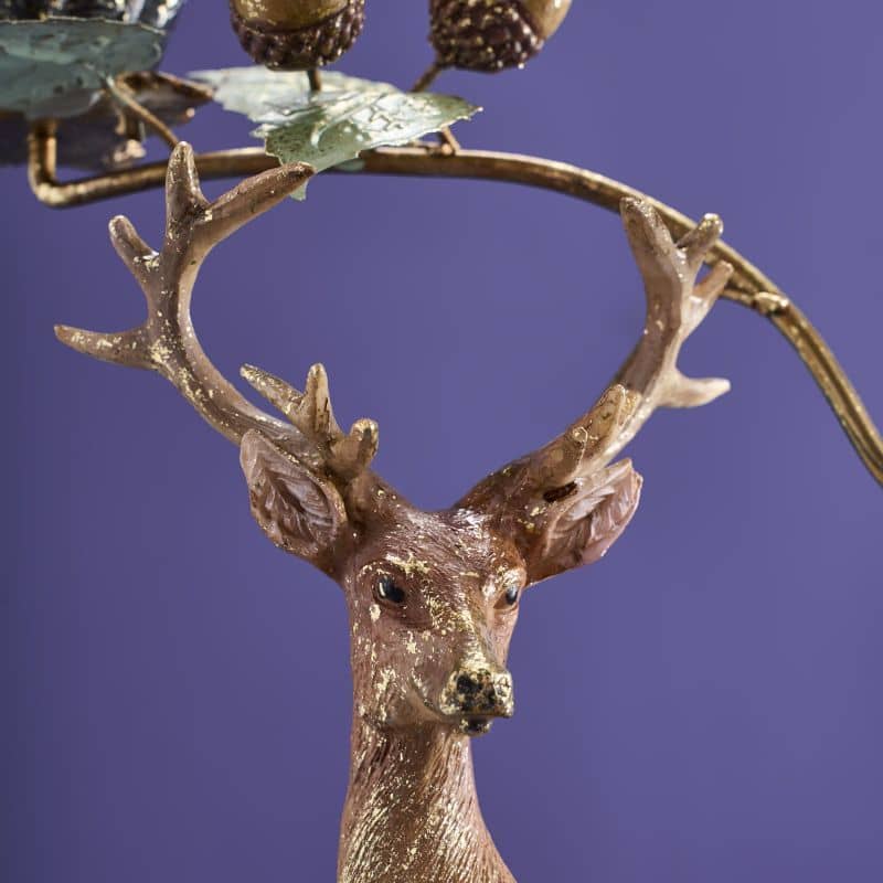 Chandelier cerf poly/métal, 37 x 12 x 46 cm: Multicolore (14)
