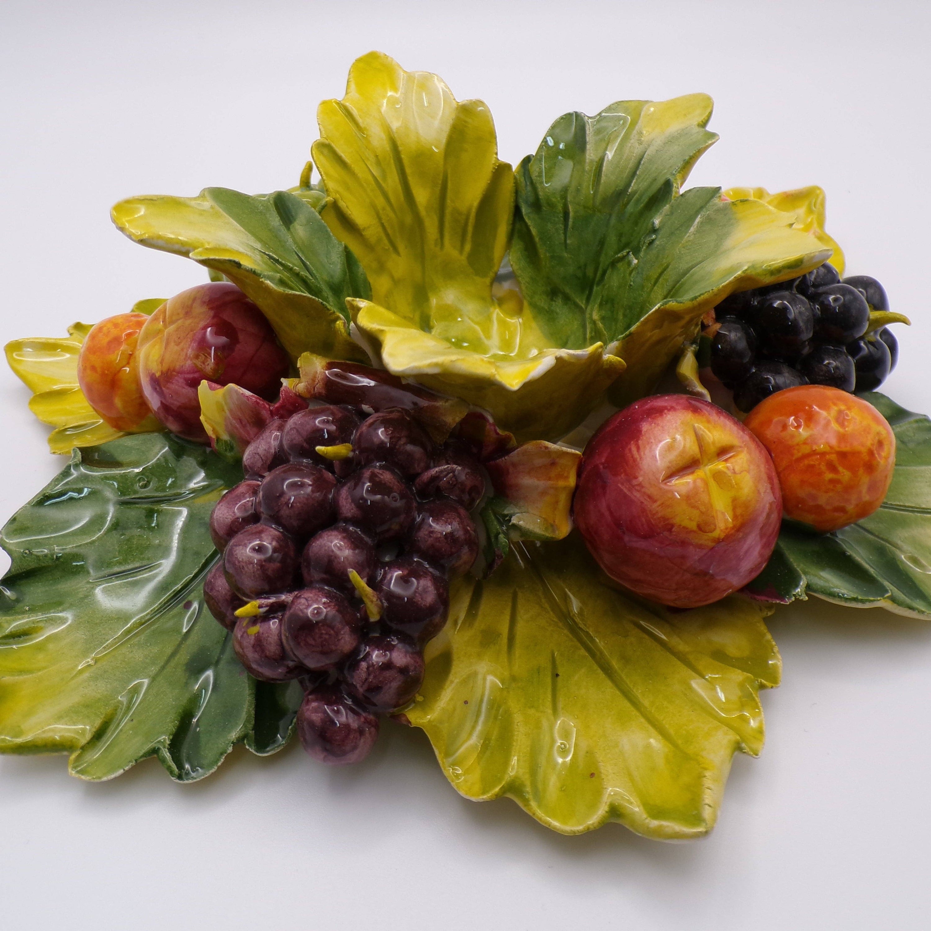 Bougeoir en céramique italienne avec motif de raisin 15cm: Raisin