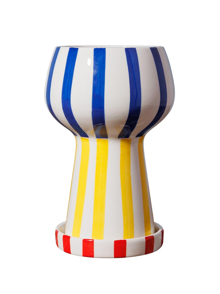 Vase Rayé Tricolore 20 cm, Chehoma