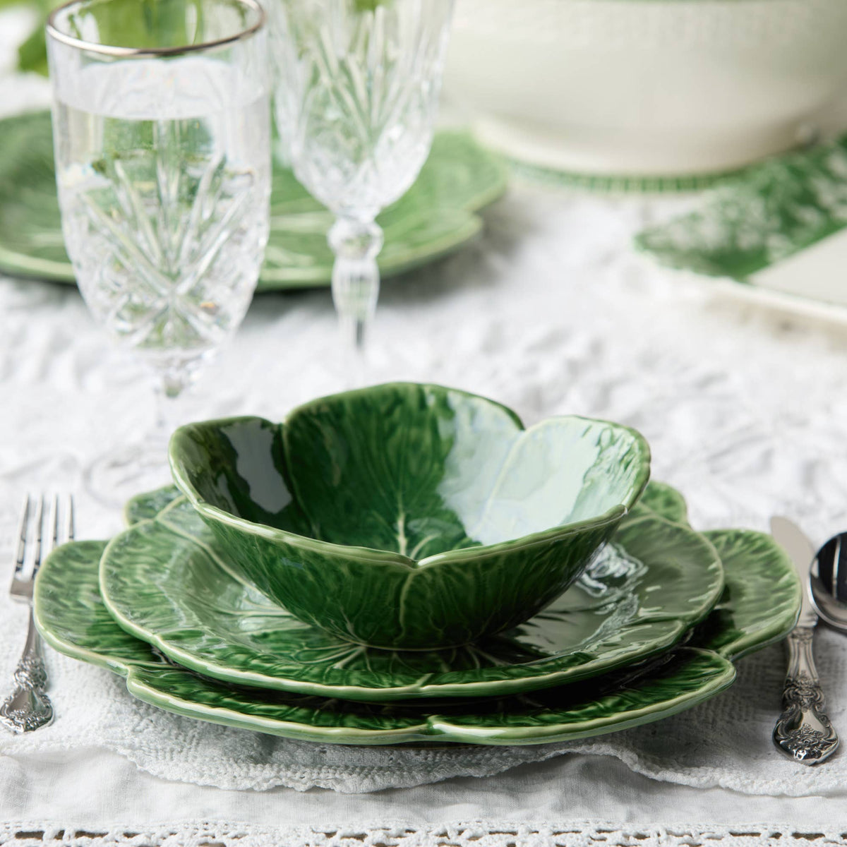 Assiette à dîner 3D feuille de chou Le Jardin, 28 cm