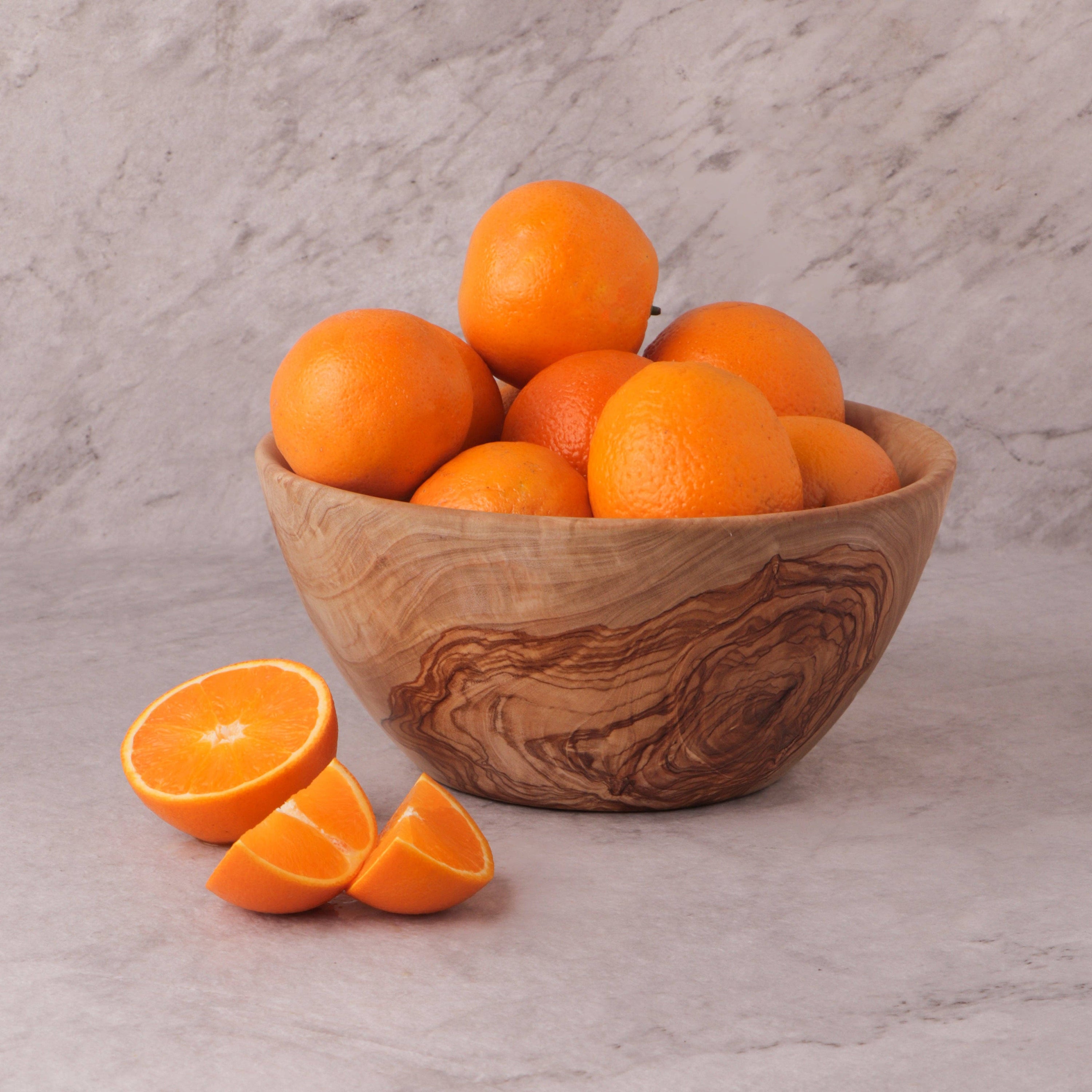 Grand saladier en bois d'olivier, fait main en Tunisie: 24 cm (9,4") (±3 %)
