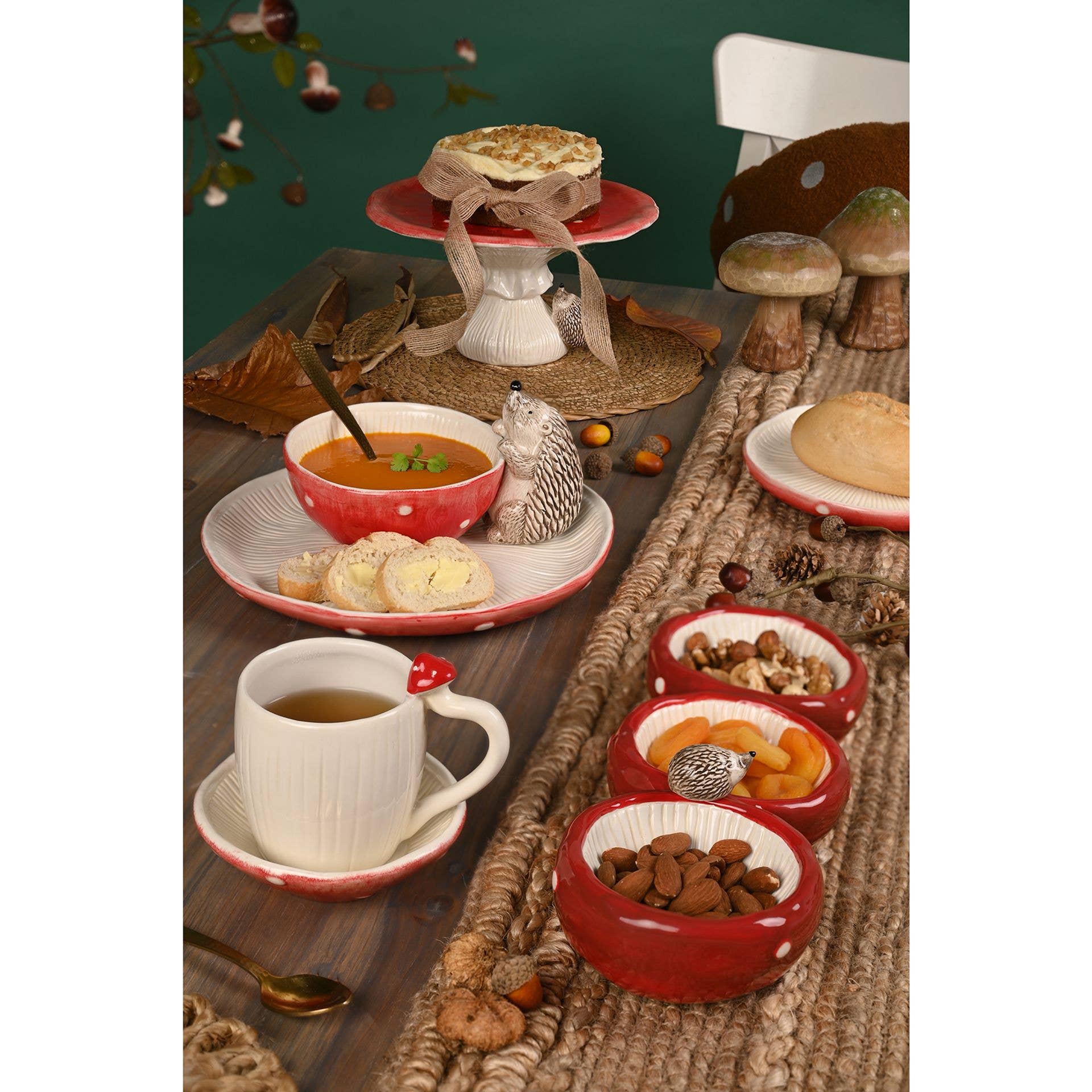 Présentoir à gâteau Champignon & Hérisson Country Living