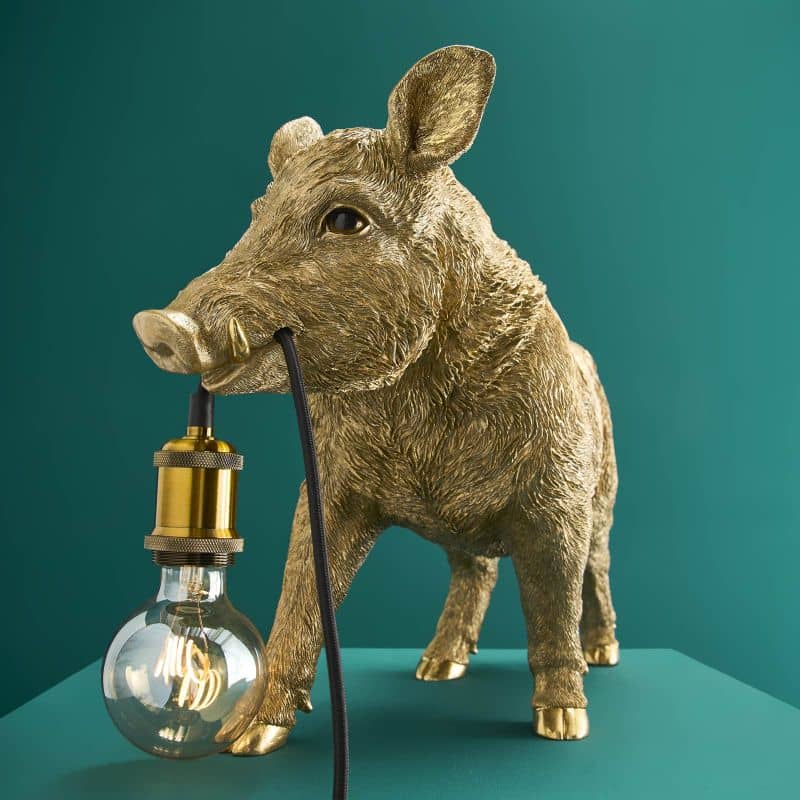 Lampe de table William Sanglier or, résine, 51 x 16 x 36 cm: Gold (9)
