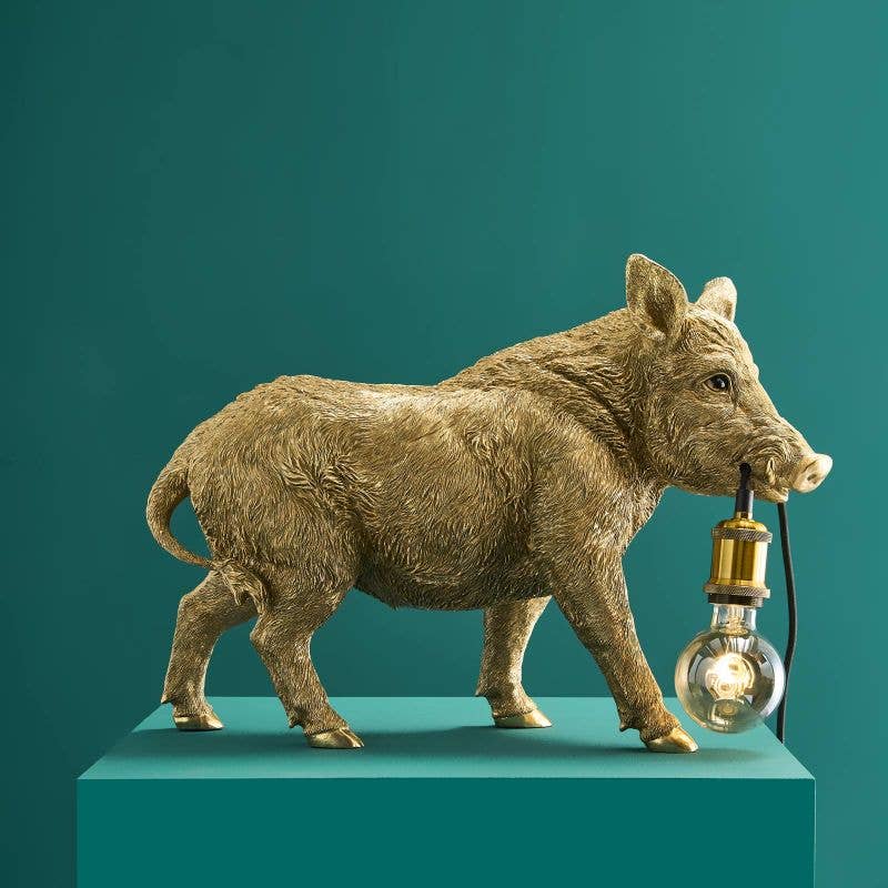Lampe de table William Sanglier or, résine, 51 x 16 x 36 cm: Gold (9)