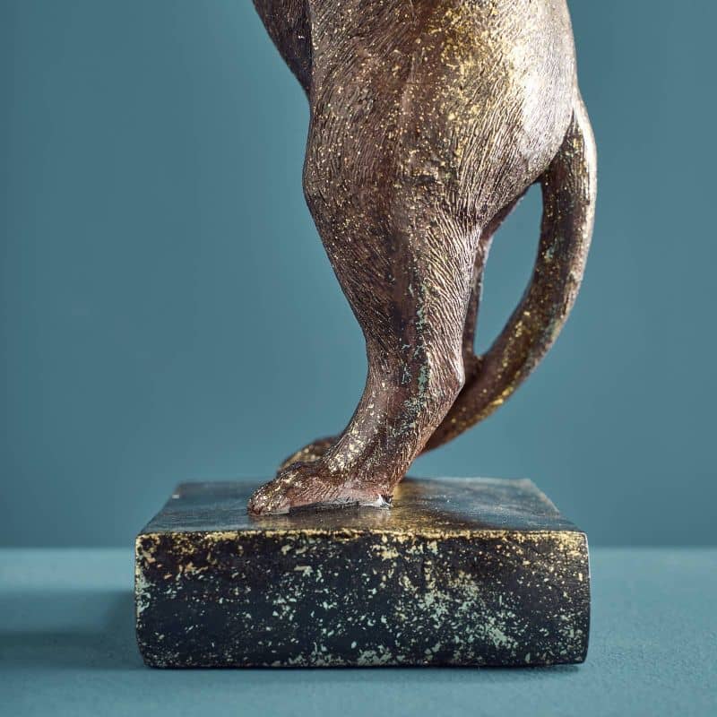 Porte-cartes Chien, Résine polyuréthane marron/or, 14 x 15 x 28 cm: Mehrfarbig (14)