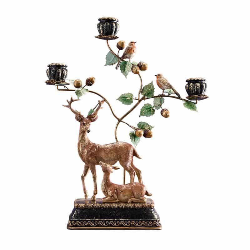 Chandelier cerf poly/métal, 37 x 12 x 46 cm: Multicolore (14)