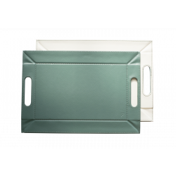 Plateau Réversible 45x35 cm Céladon/Blanc