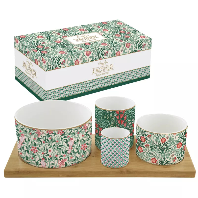 Set de 4 bols sur plateau, Floral Fantasy