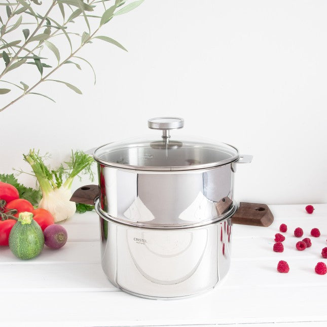 Biome 24cm cuisson saine amovible, Casteline Bois Noyer, Cristel
