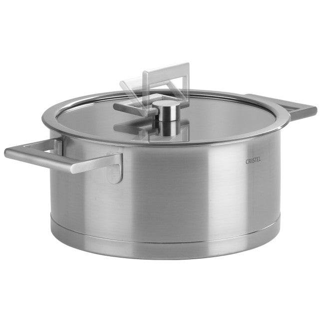 Couvercle en verre plat 28cm, Strate Fixe, Cristel