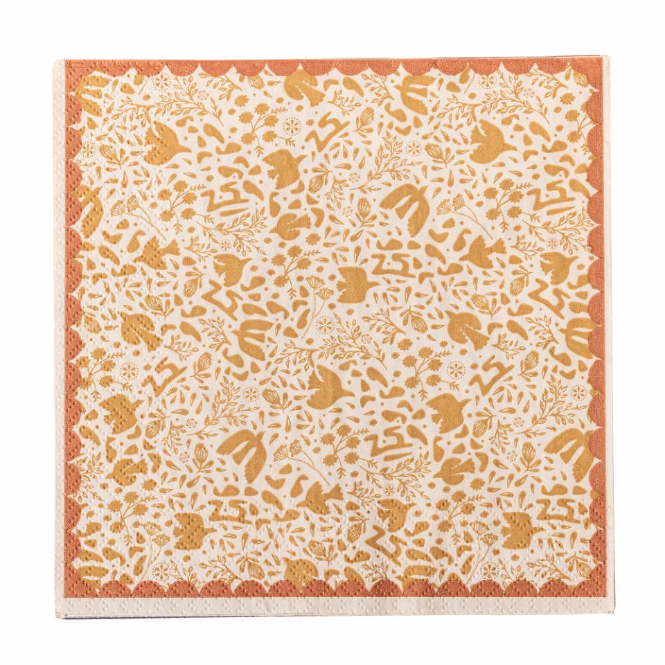 Serviettes en Papier Jaune, Anniversary, Bloomingville
