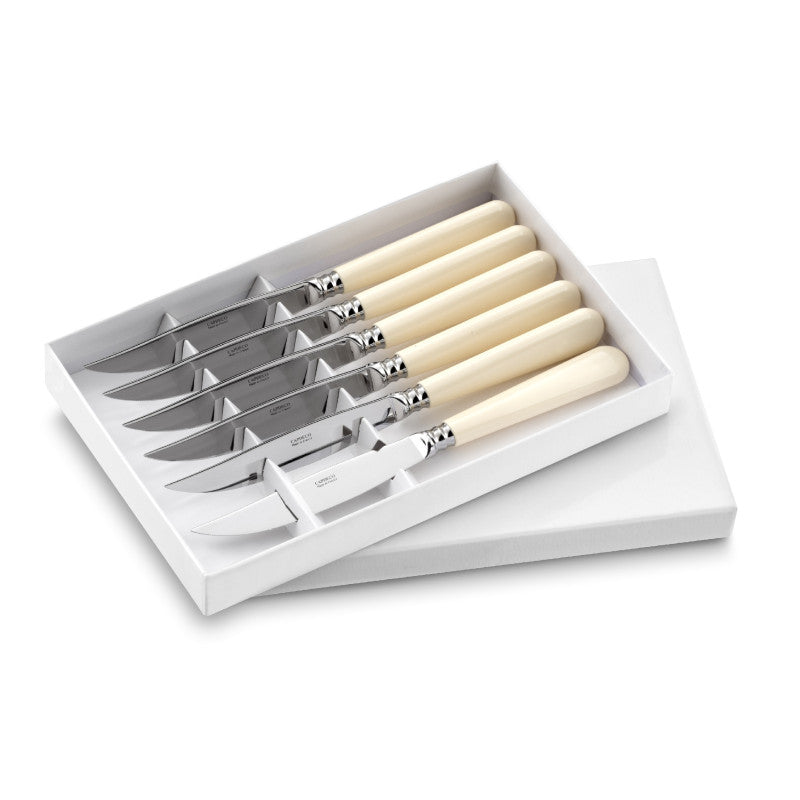 Coffret de 6 couteaux à Steak, Hélios Ivoire n°1, CAPDECO