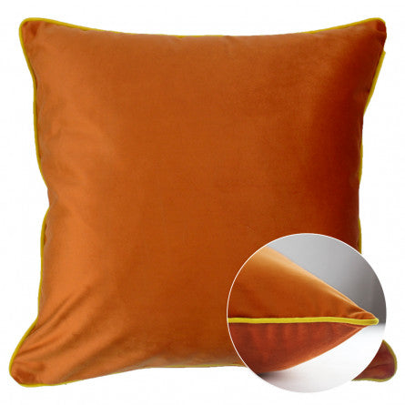 Velvet cushion 40x40cm, Copper Curry, Garnier Thiebaut