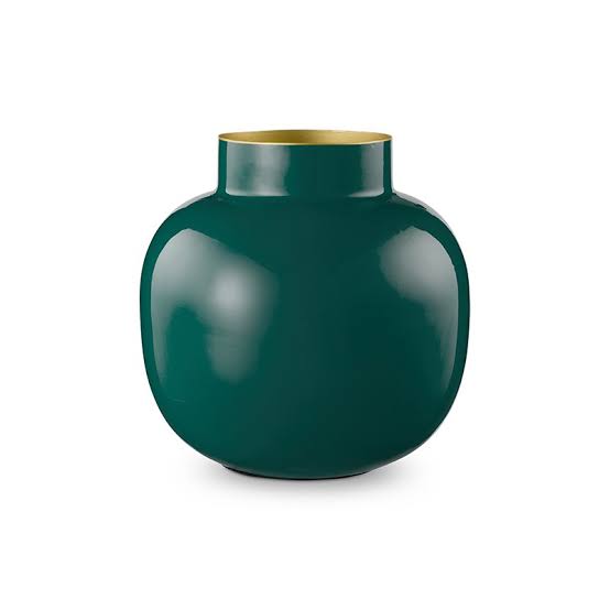 Vase en métal 25cm, Dark Green