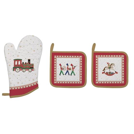 Set gant de cuisine et maniques, Polar Express