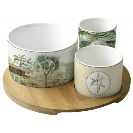 Set de 3 bols sur plateau, Ceylon