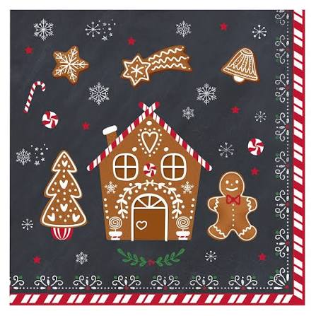 Serviette en papier 33x33cm, Gingerbread