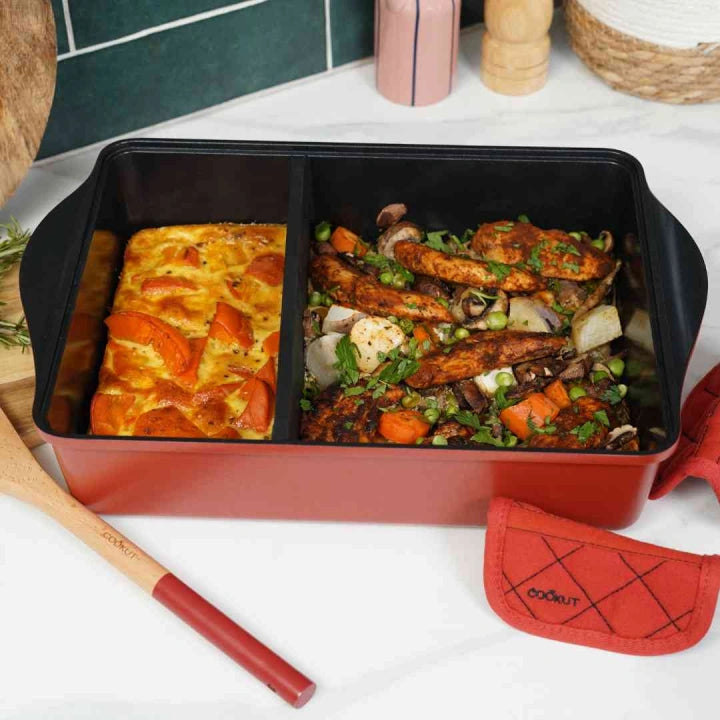 Plat au Four Rouge Passion 43x27x10 cm , Cookut