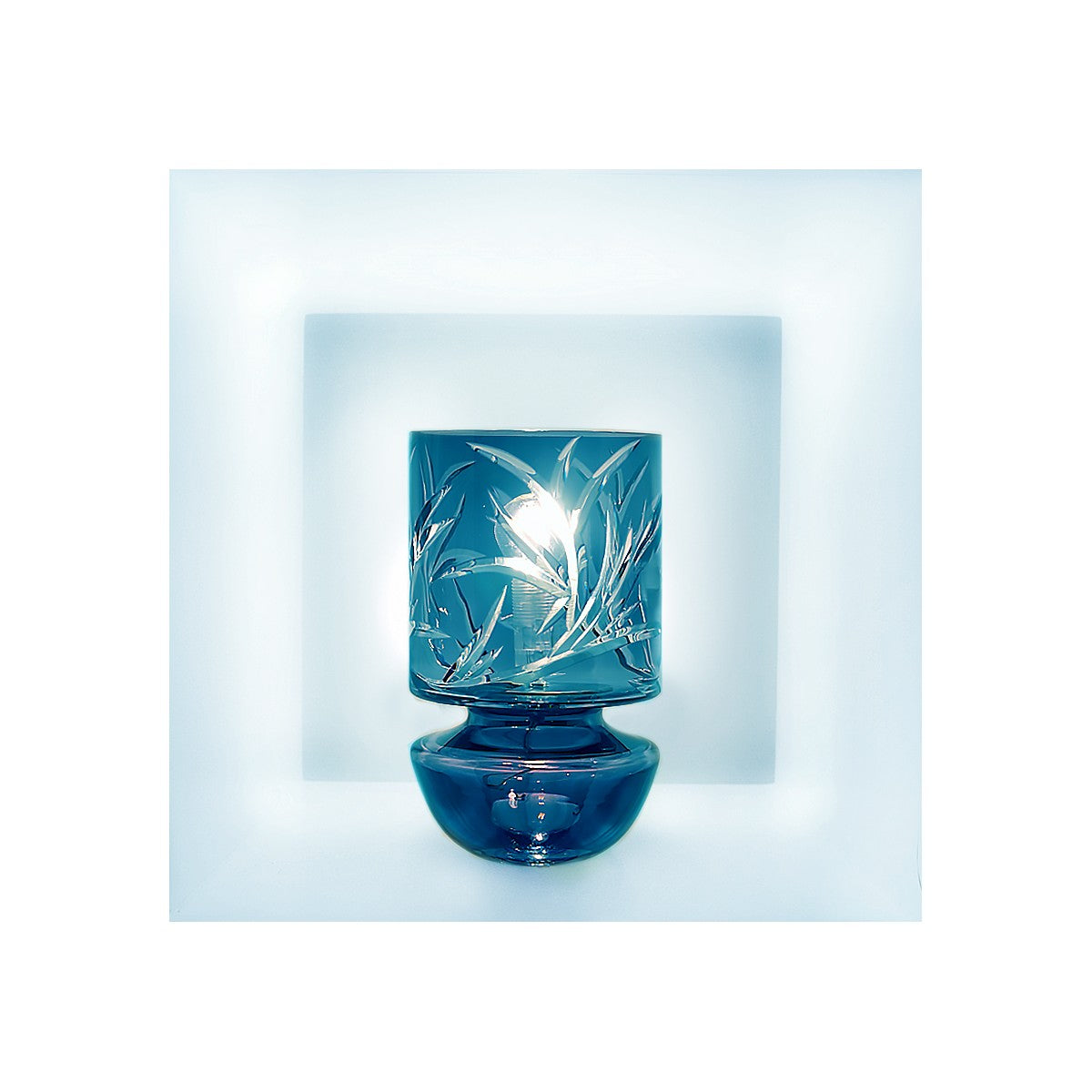 Lampe "Elise" TL Bohème, Bleu marquise, Val Saint Lambert