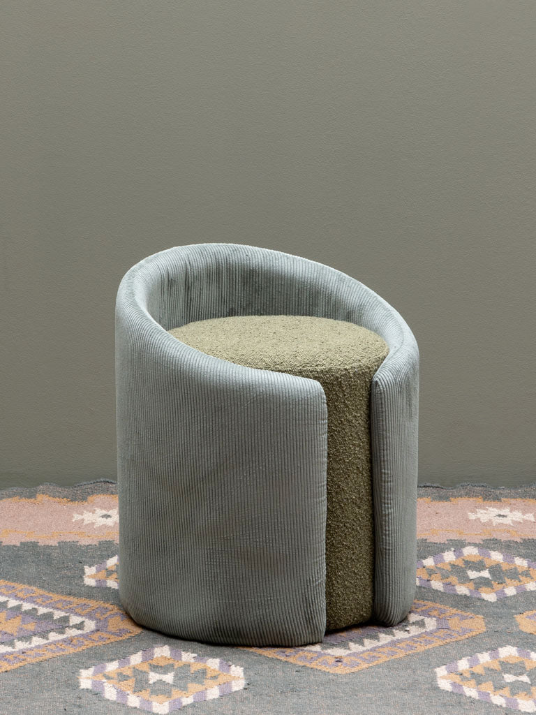 Tabouret Côtelé Vert, Nasrine, Chehoma