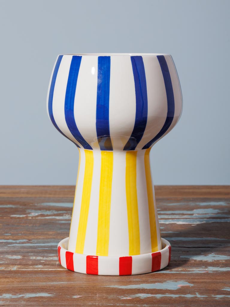 Vase Rayé Tricolore 20 cm, Chehoma
